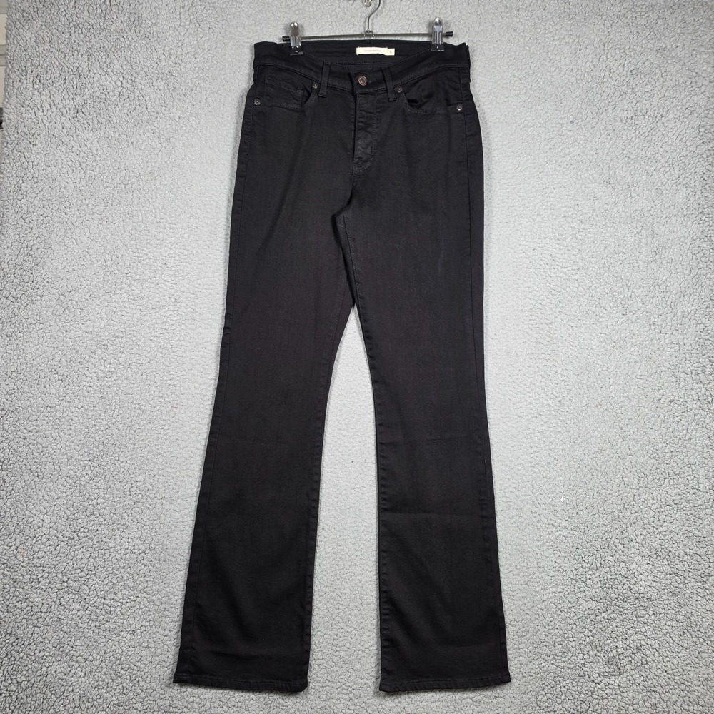 Levis Jeans Womens Size 28x32 Black Dark Wash Classic Bootcut Stretch Slim Fit